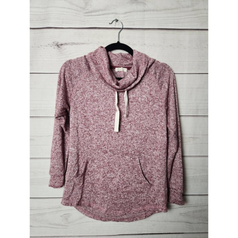 Ultra Shirt Womens Cowl Neck Sweatshirt Pullover Red Size Small